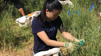 A volunteer at work. Credit: Save The Bay